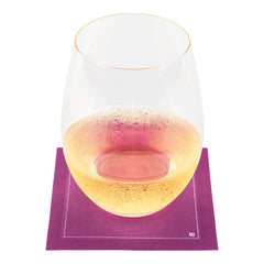 Napluxe Square Purple Cotton Cocktail Napkin - Organic, Disposable - 4 1/2