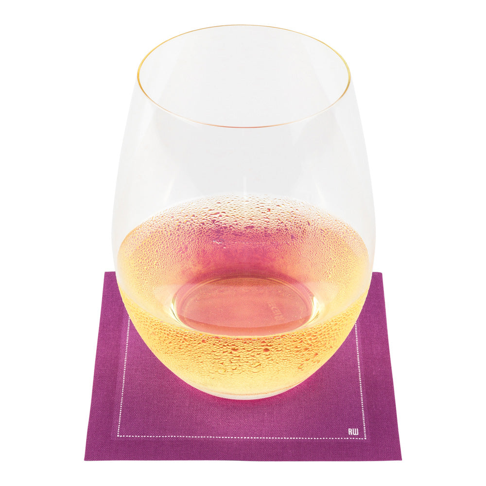 Napluxe Square Purple Cotton Cocktail Napkin - Organic, Disposable - 4 1/2" x 4 1/2" - 500 count box