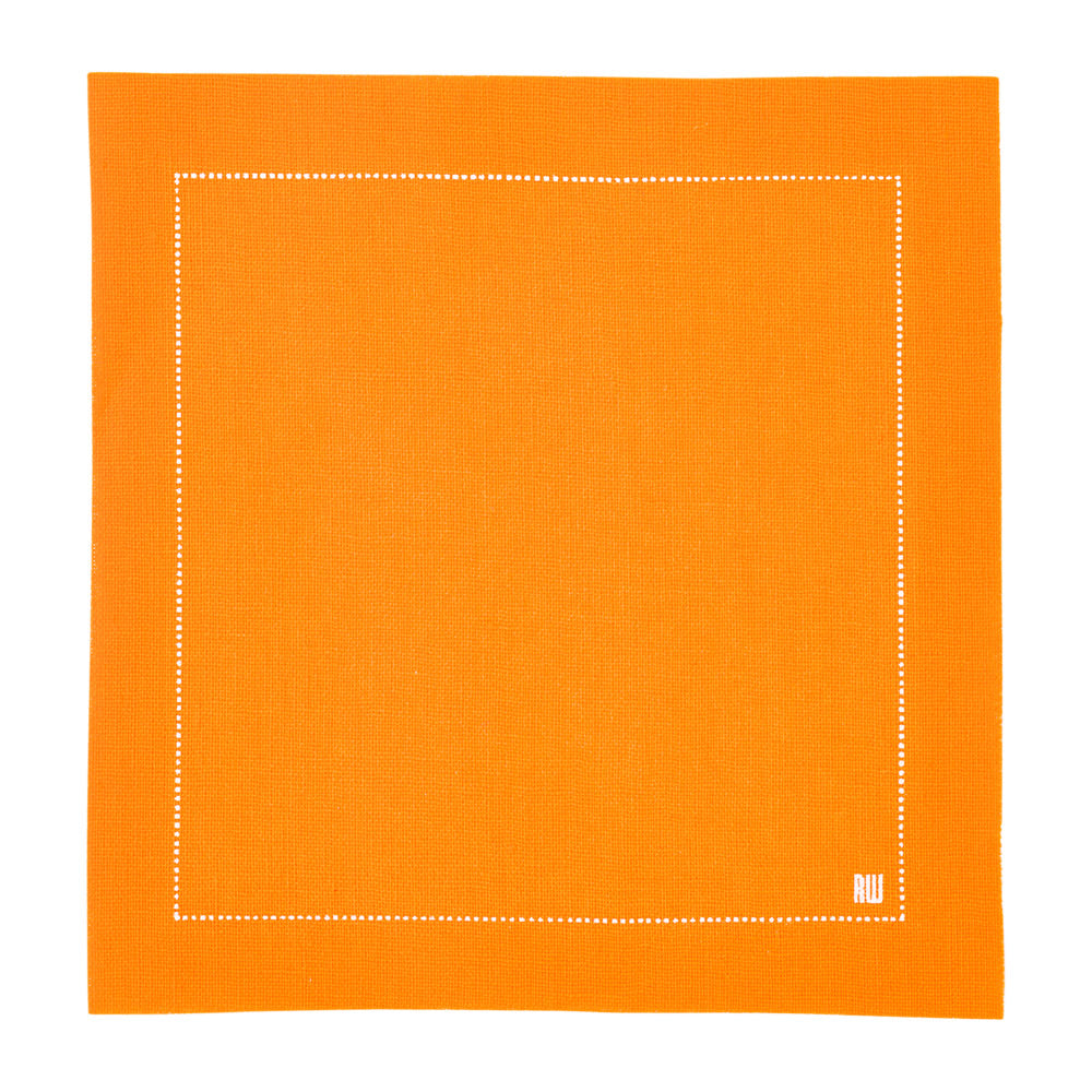 Napluxe Square Orange Cotton Cocktail Napkin - Organic, Disposable - 4 1/2" x 4 1/2" - 500 count box