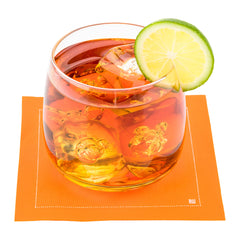 Napluxe Square Orange Cotton Cocktail Napkin - Organic, Disposable - 4 1/2