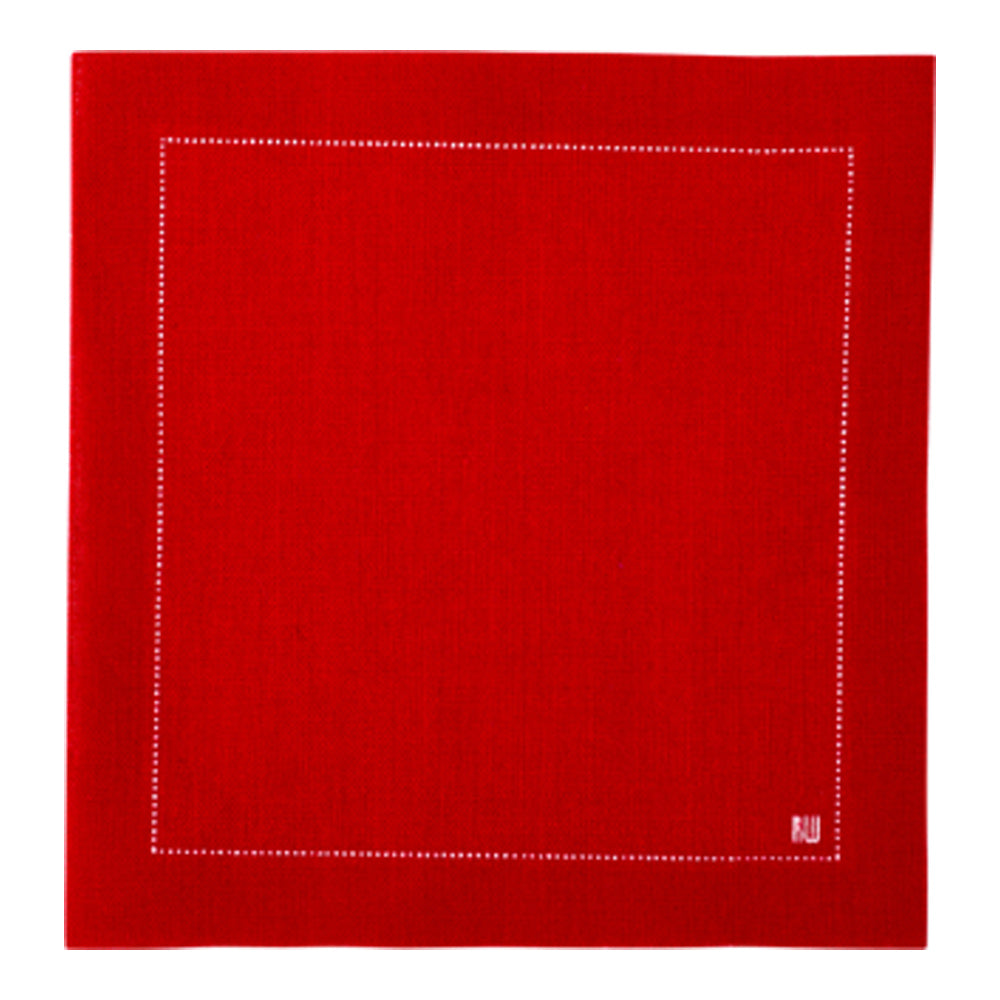 Napluxe Square Red Cotton Cocktail Napkin - Organic, Disposable - 4 1/2" x 4 1/2" - 500 count box