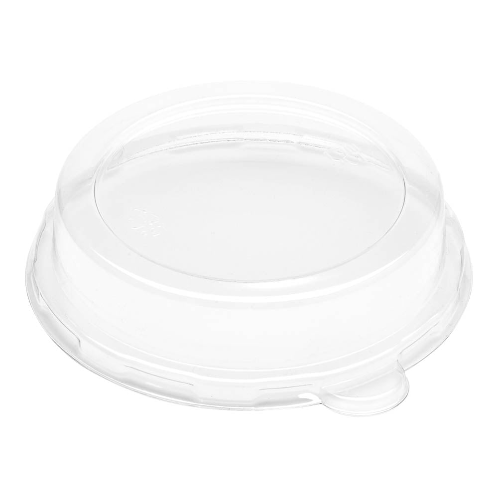 Pulp Safe Round Clear Plastic Dome Lid - Fits 12 oz Bagasse Salad Bowl - 100 count box