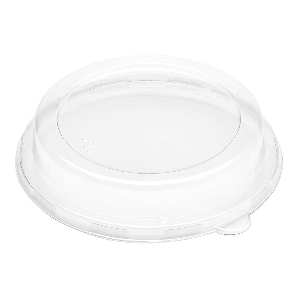 Pulp Safe Round Clear Plastic Dome Lid - Fits 18 oz Bagasse Salad Bowl - 100 count box