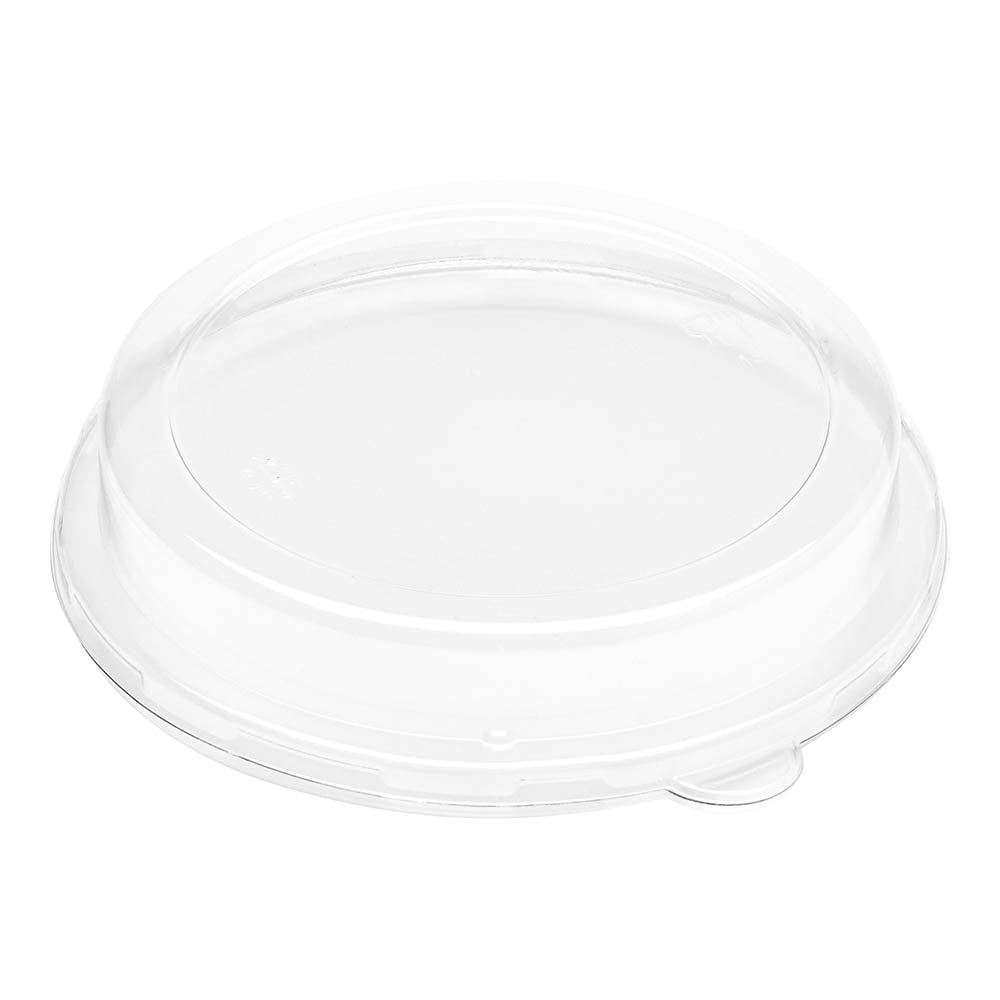 Pulp Safe Round Clear Plastic Dome Lid - Fits 32 oz Bagasse Salad Bowl - 100 count box