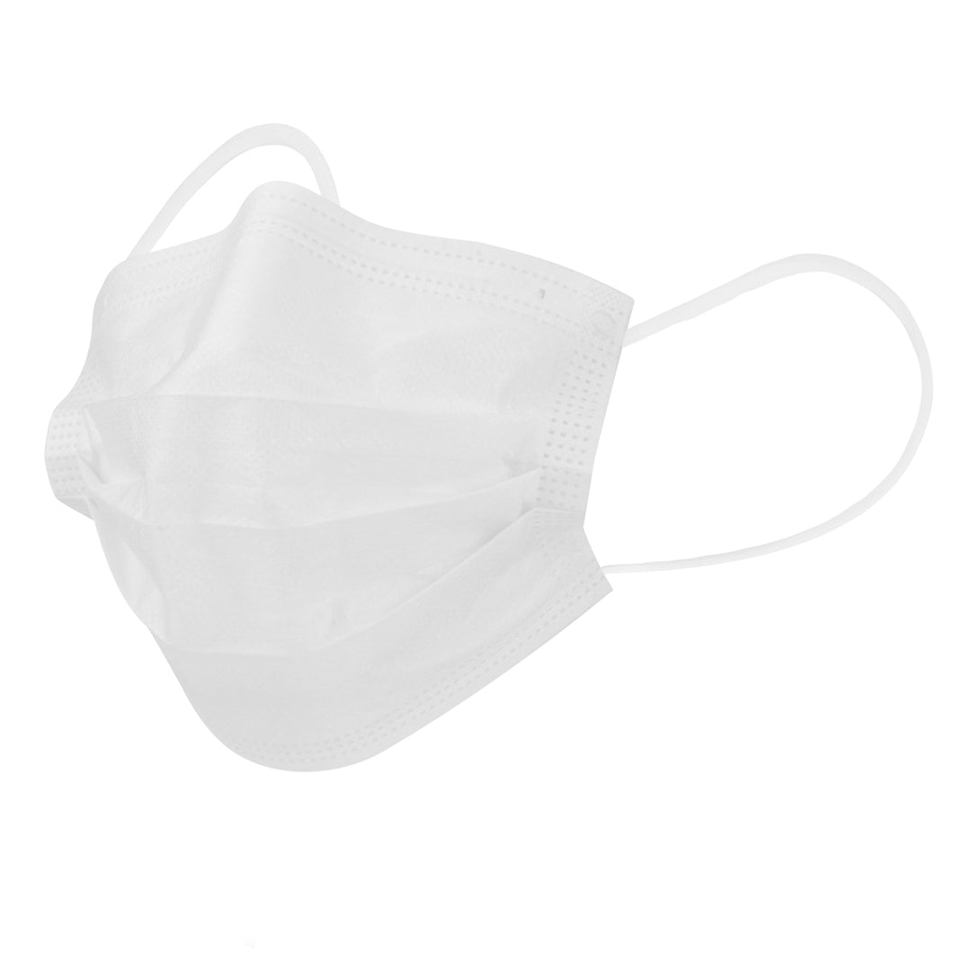 Clean Tek Professional White Disposable Earloop Face Mask - 3-Layer Filtration - 7" x 3 3/4" - 1000 count box