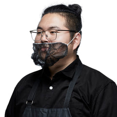 Clean Tek Professional Black Disposable Beard Cover - 19