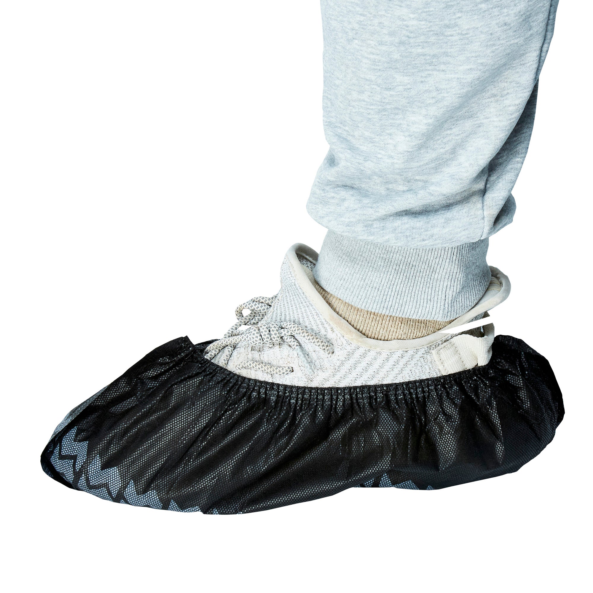 Clean Tek Professional Black Shoe Cover - with Non-Skid Bottom - 15 1/2" - 1000 count box