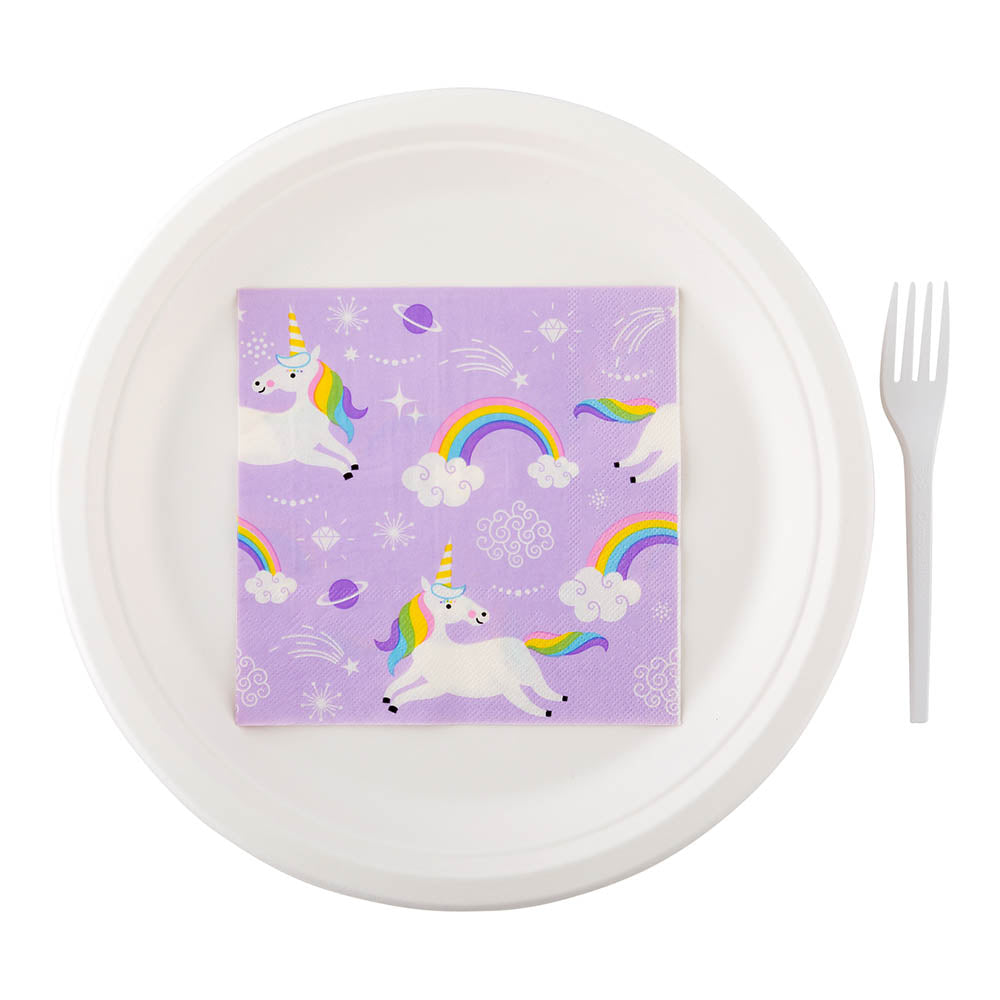 Purple Paper Luncheon Napkin - Magical Unicorn - 13" x 13" - 500 count box