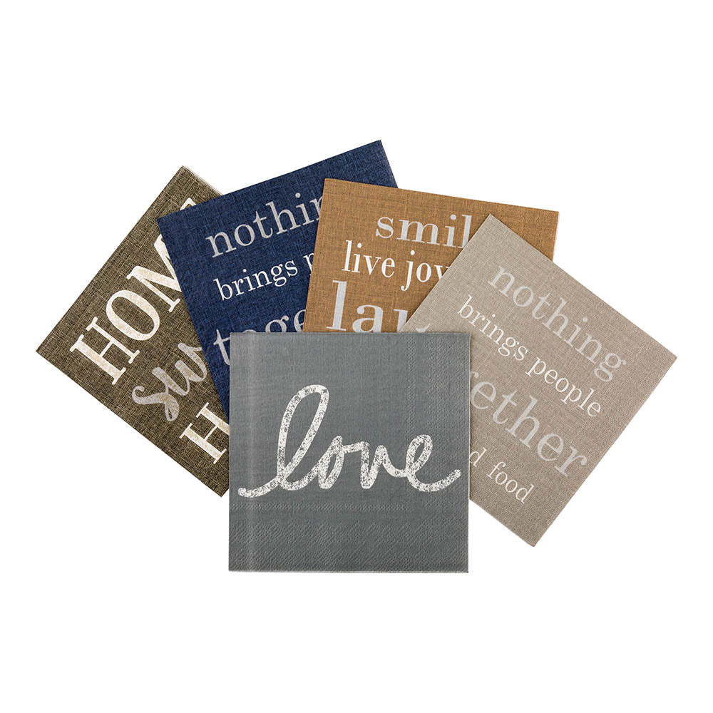 Gray Paper Luncheon Napkin - Love, Script - 13" x 13" - 500 count box