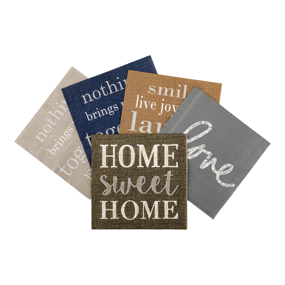 Dark Gray Paper Luncheon Napkin - Home Sweet Home - 13" x 13" - 500 count box