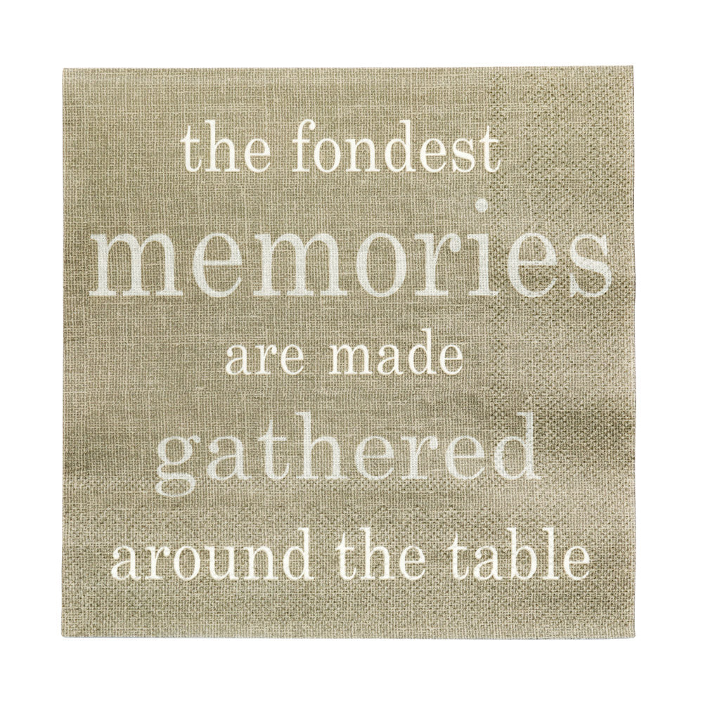 Gray Paper Luncheon Napkin - Fondest Memories - 13" x 13" - 500 count box