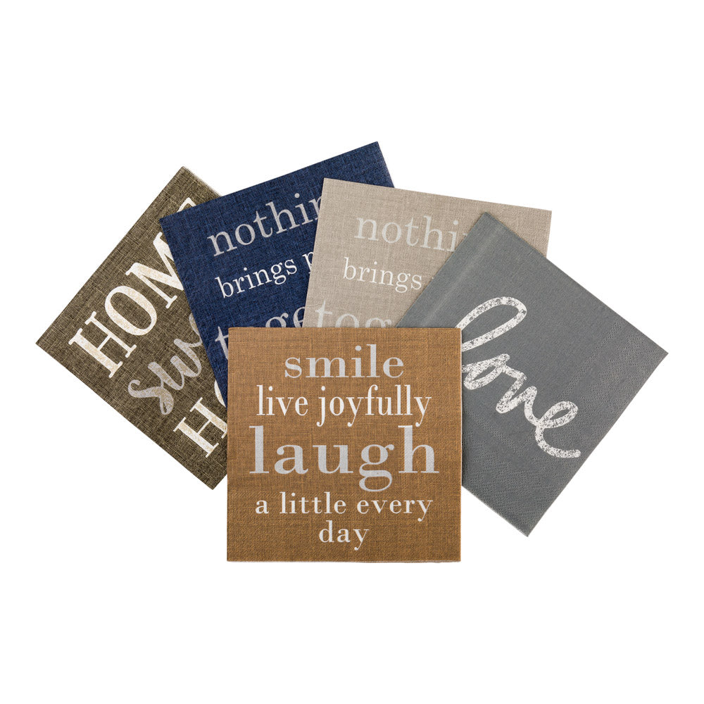 Brown Paper Luncheon Napkin - Live Joyfully - 13" x 13" - 500 count box