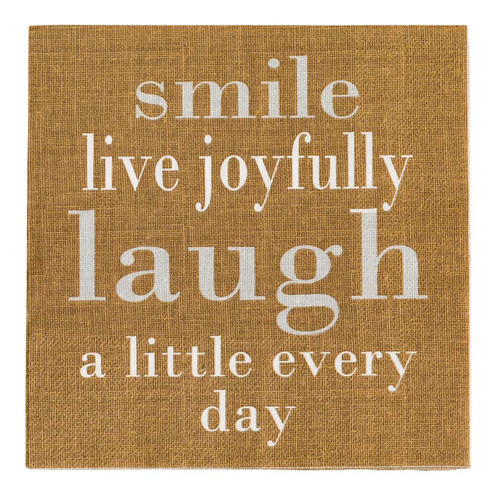 Brown Paper Luncheon Napkin - Live Joyfully - 13" x 13" - 500 count box