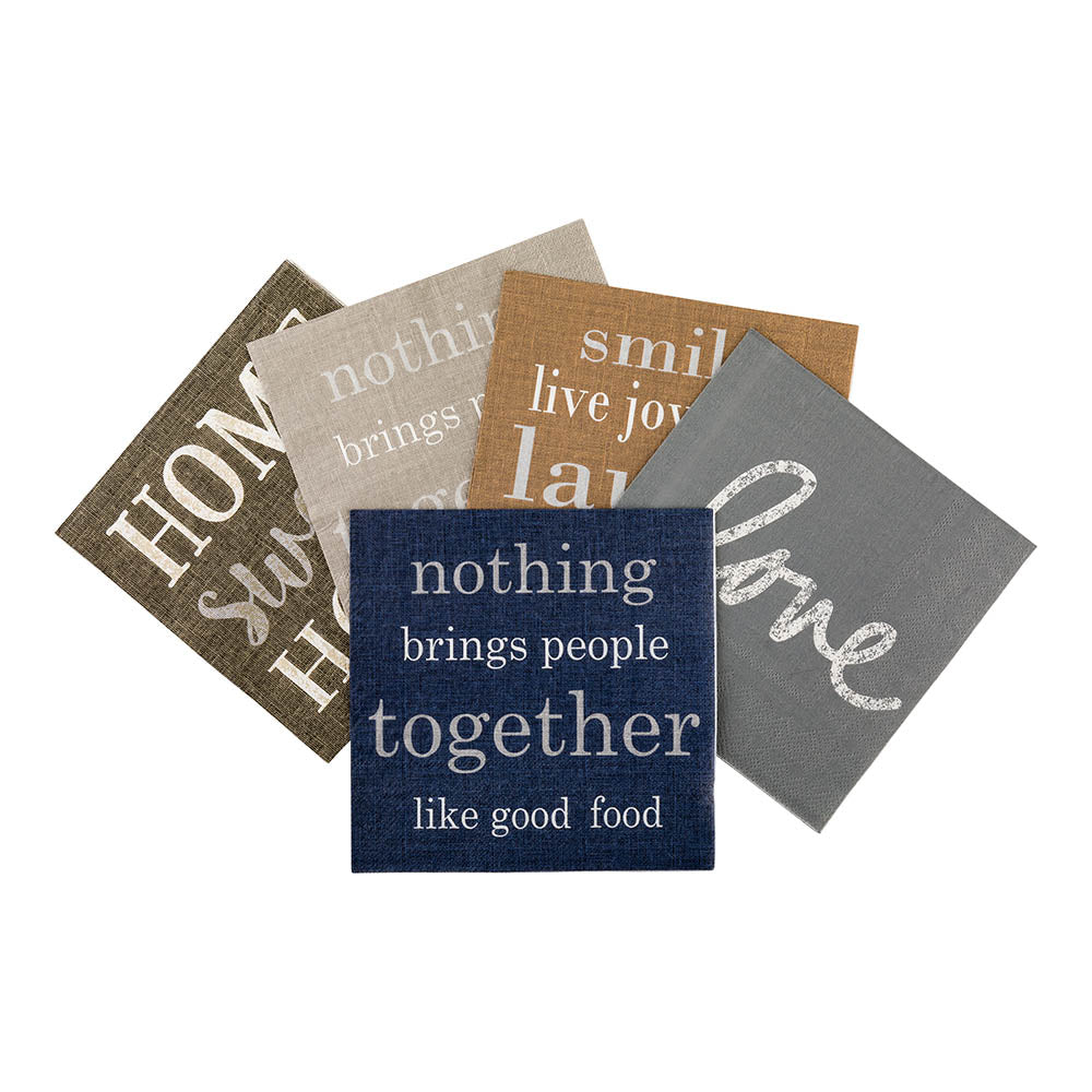 Navy Paper Luncheon Napkin - Good Food - 13" x 13" - 500 count box