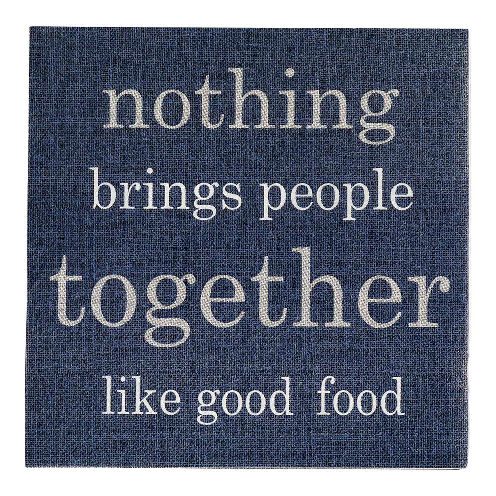 Navy Paper Luncheon Napkin - Good Food - 13" x 13" - 500 count box