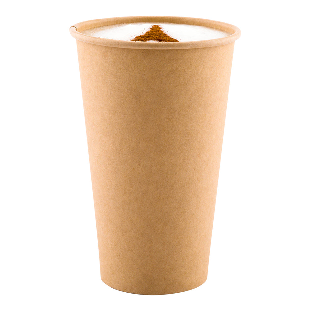 RW Base 16 oz Natural Paper Unbleached Coffee Cup - Single Wall - 3 1/2" x 3 1/2" x 5 1/2" - 1000 count box