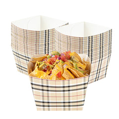 Bio Tek Square Plaid Paper Snack Box - 5 1/4