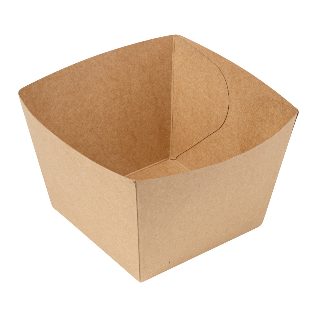 Bio Tek Square Kraft Paper Snack Box - 5 1/4" x 5 1/4" x 3 1/4" - 200 count box