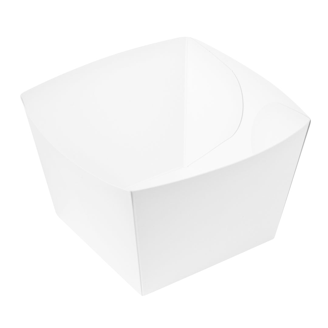 Bio Tek Square White Paper Snack Box - 5 1/4" x 5 1/4" x 3 1/4" - 200 count box