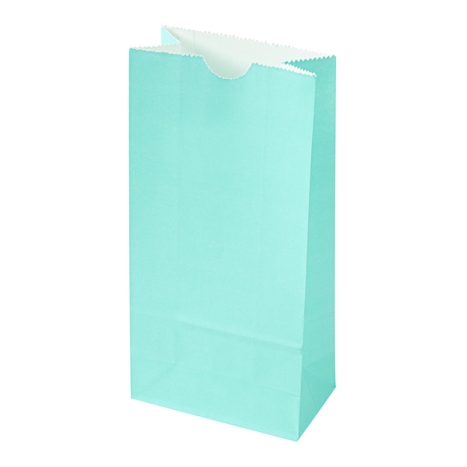 Bag Tek Turquoise Paper Bag - 2 lb - 4 1/4" x 2 1/4" x 8 1/2" - 100 count box