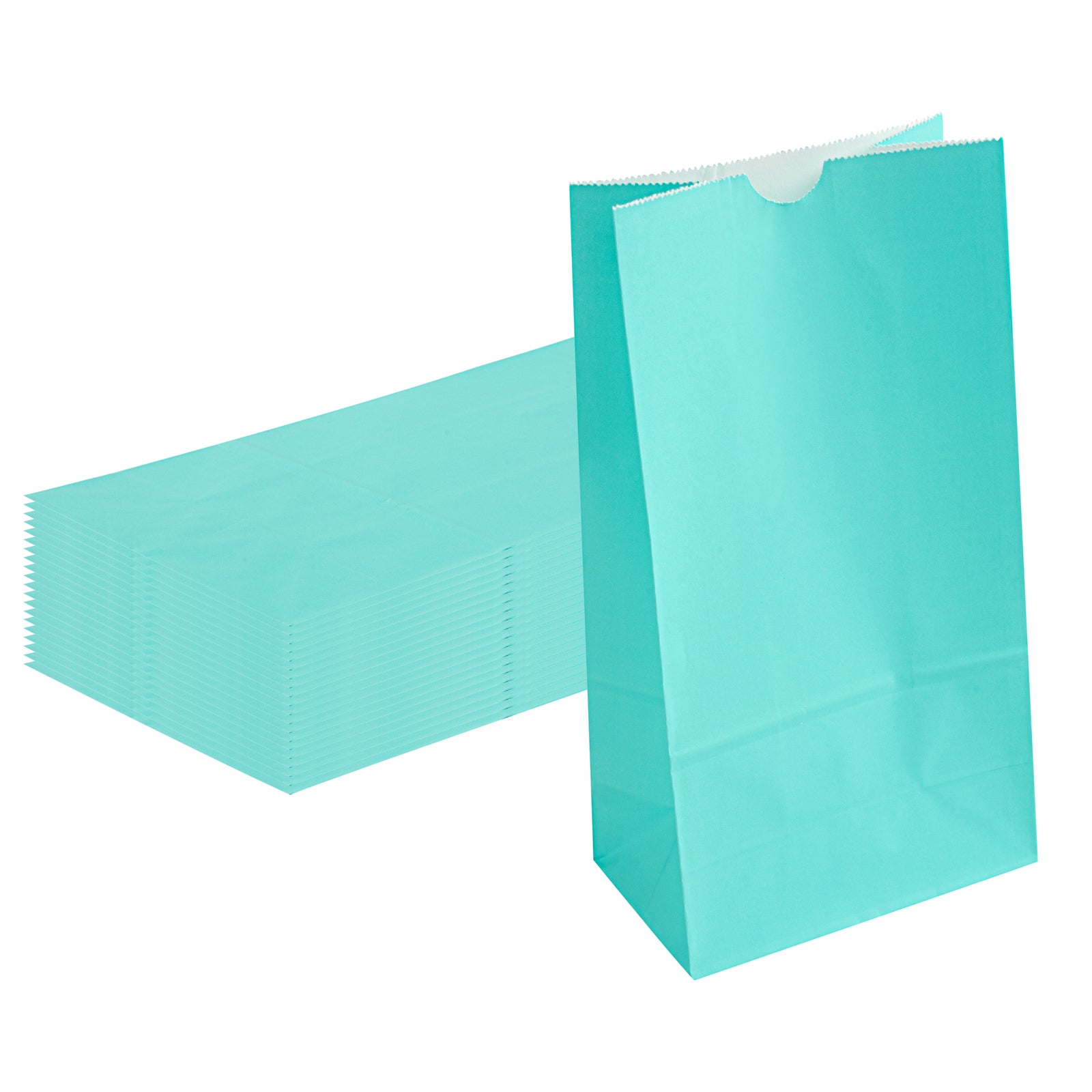 Bag Tek Turquoise Paper Bag - 6 lb - 6" x 3 1/2" x 10 3/4" - 100 count box