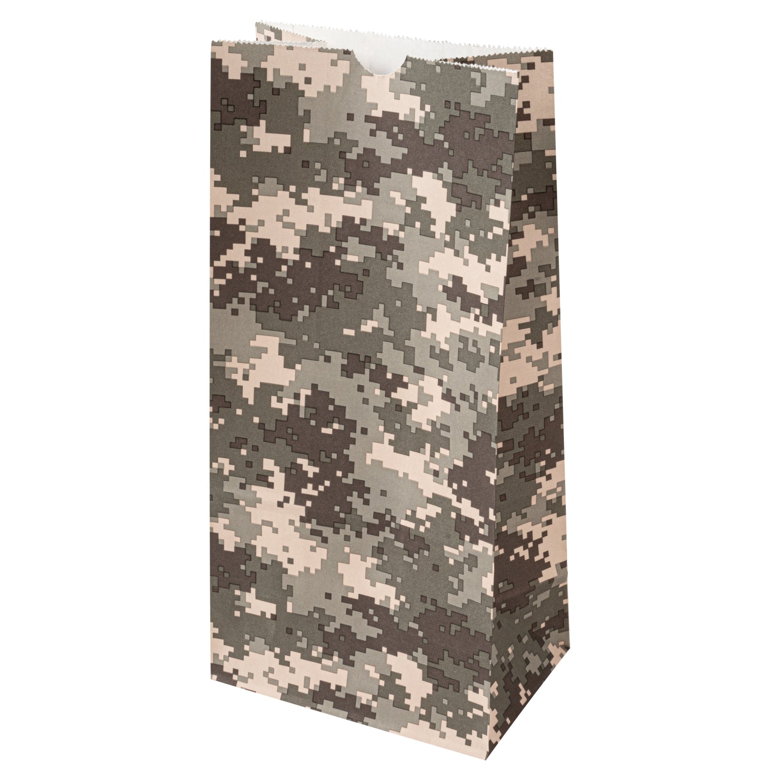 Bag Tek Camouflage Paper Bag - 8 lb - 6" x 4" x 11 3/4" - 100 count box