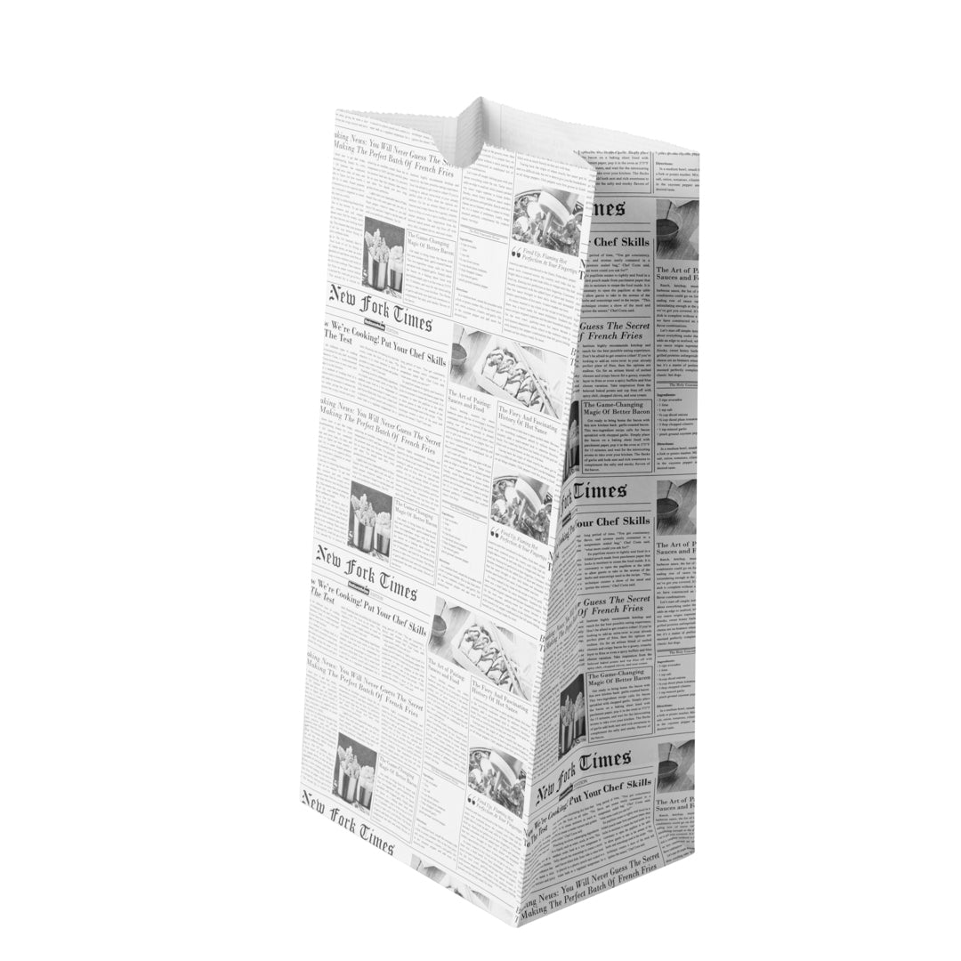 Bag Tek Newsprint Paper Bag - 8 lb - 6" x 4" x 11 3/4" - 100 count box