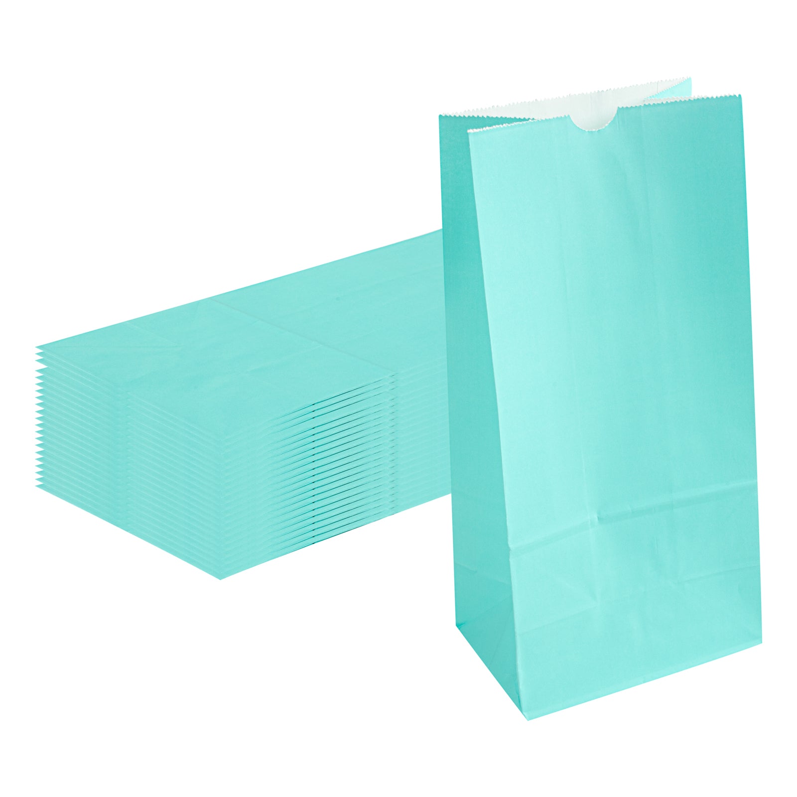 Bag Tek Turquoise Paper Bag - 8 lb - 6" x 4" x 11 3/4" - 100 count box