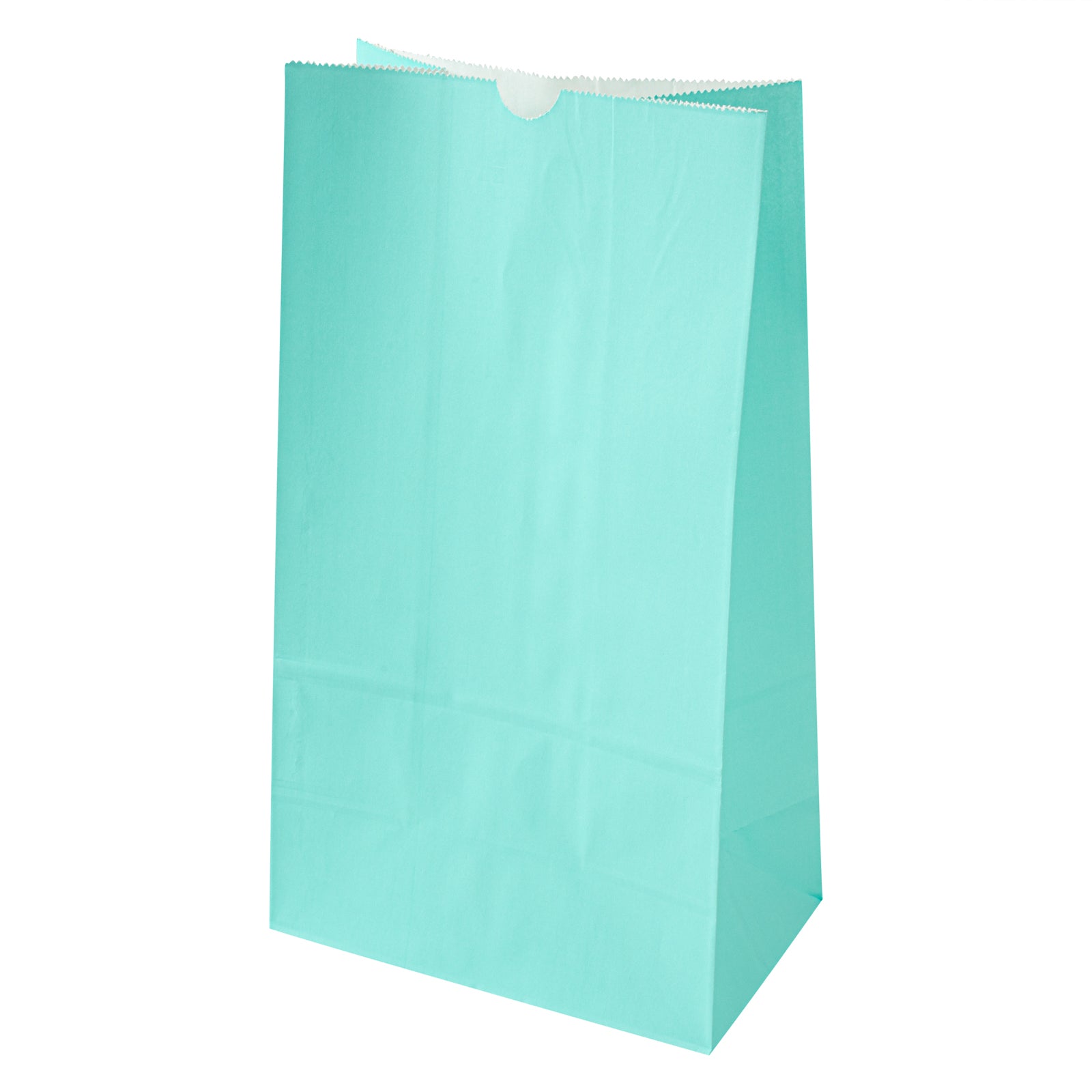 Bag Tek Turquoise Paper Bag - 12 lb - 7" x 4 1/4" x 12 1/2" - 100 count box