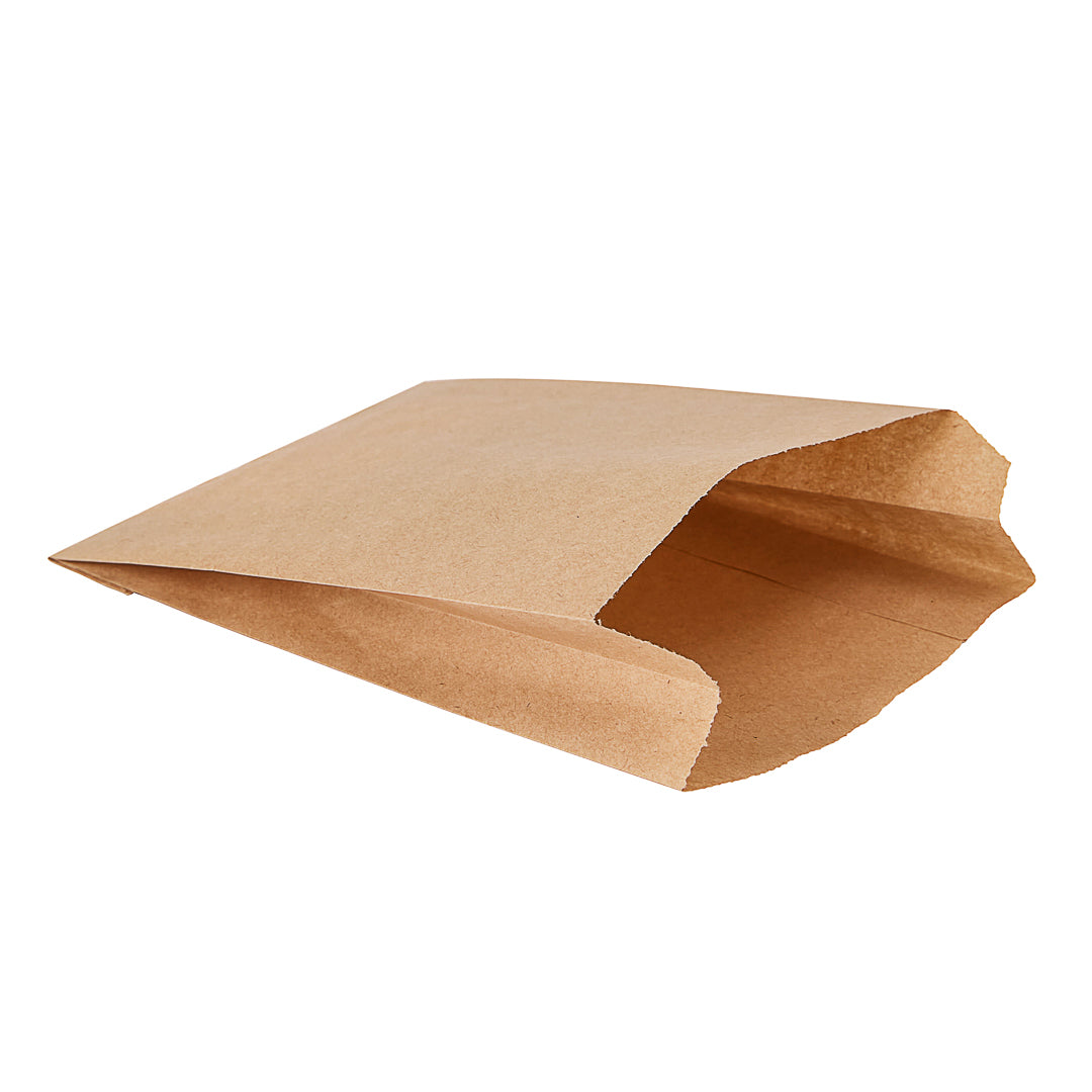 Bag Tek Kraft Paper French Fry / Snack Bag - 4 1/4" x 1 1/2" x 6 1/4"  -  100 count box