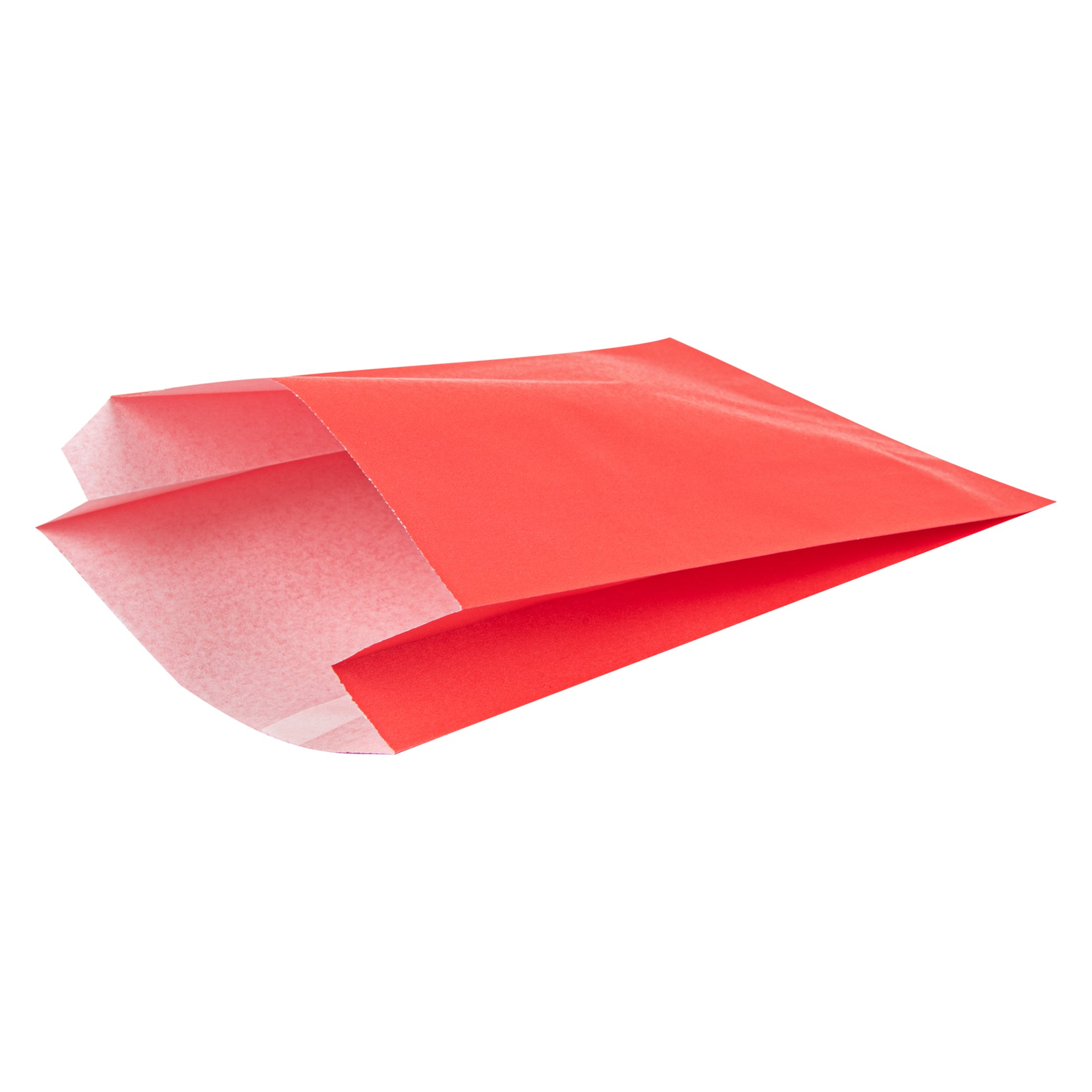 Bag Tek Red Paper French Fry / Snack Bag - 4 1/4" x 1 1/2" x 6 1/4" - 100 count box