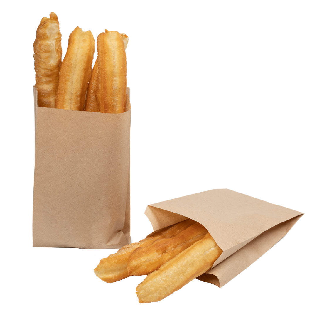 Bag Tek Kraft Paper French Fry / Snack Bag - 5" x 3" x 8 3/4"  -  100 count box