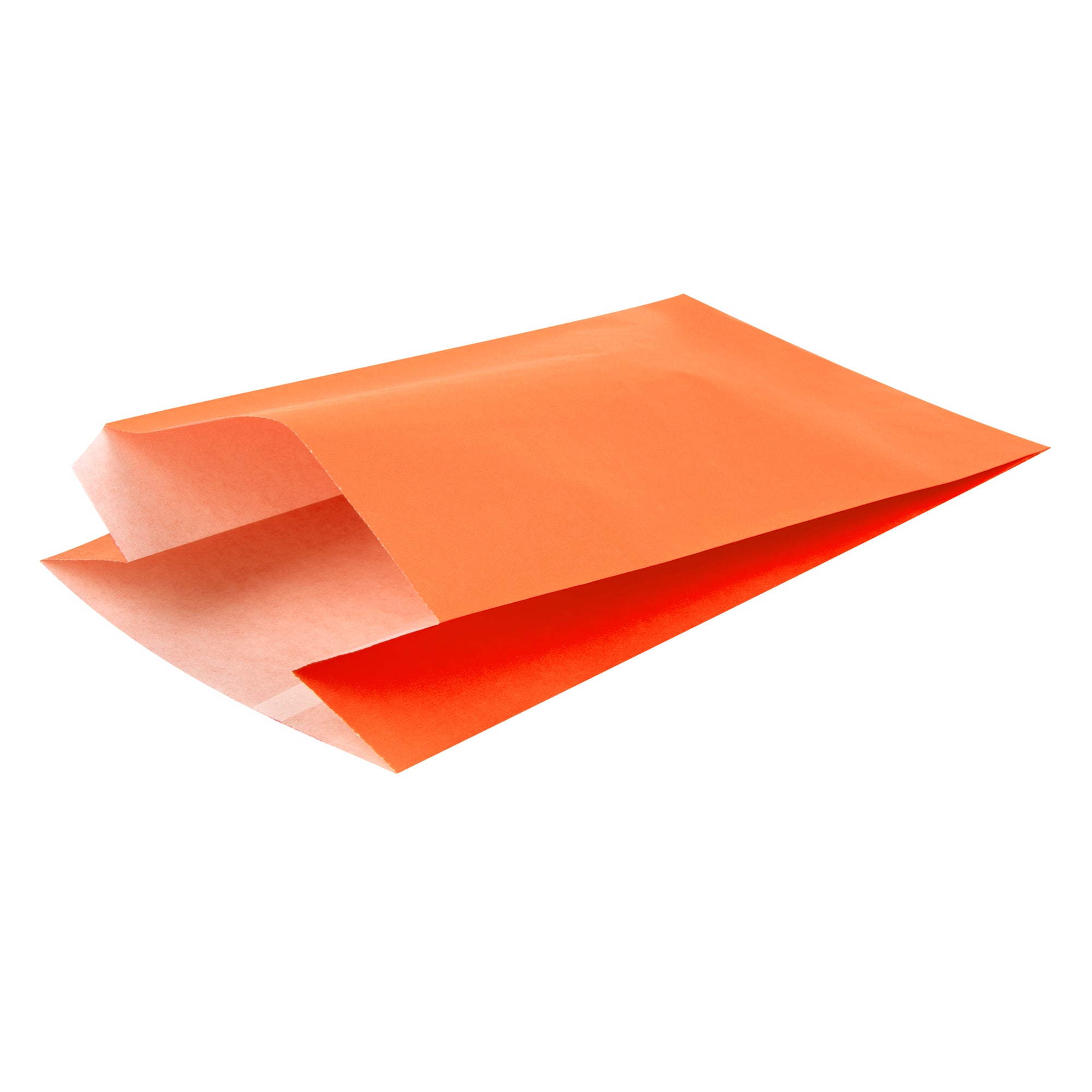 Bag Tek Tangerine Orange Paper French Fry / Snack Bag - 5" x 3" x 8 3/4" - 100 count box