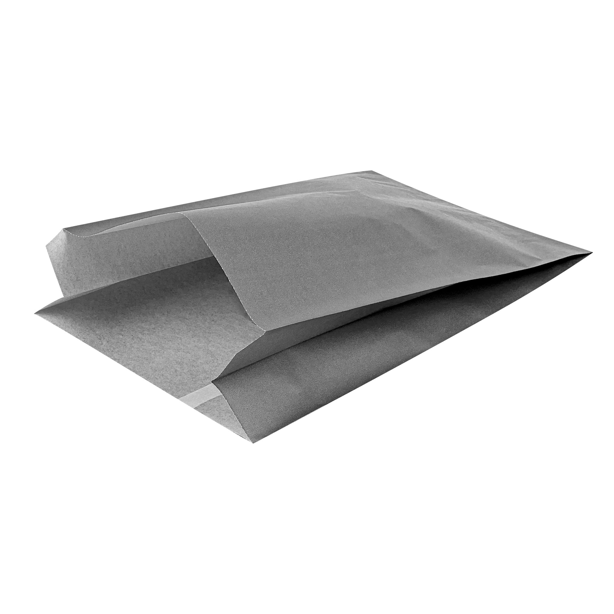 Bag Tek Gray Paper French Fry / Snack Bag - 7" x 3" x 11" - 100 count box