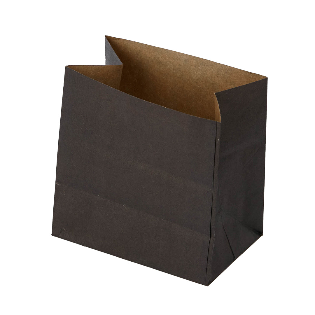 Bag Tek Black Paper Small Snack Bag - 4" x 2 1/4" x 3 3/4" - 100 count box