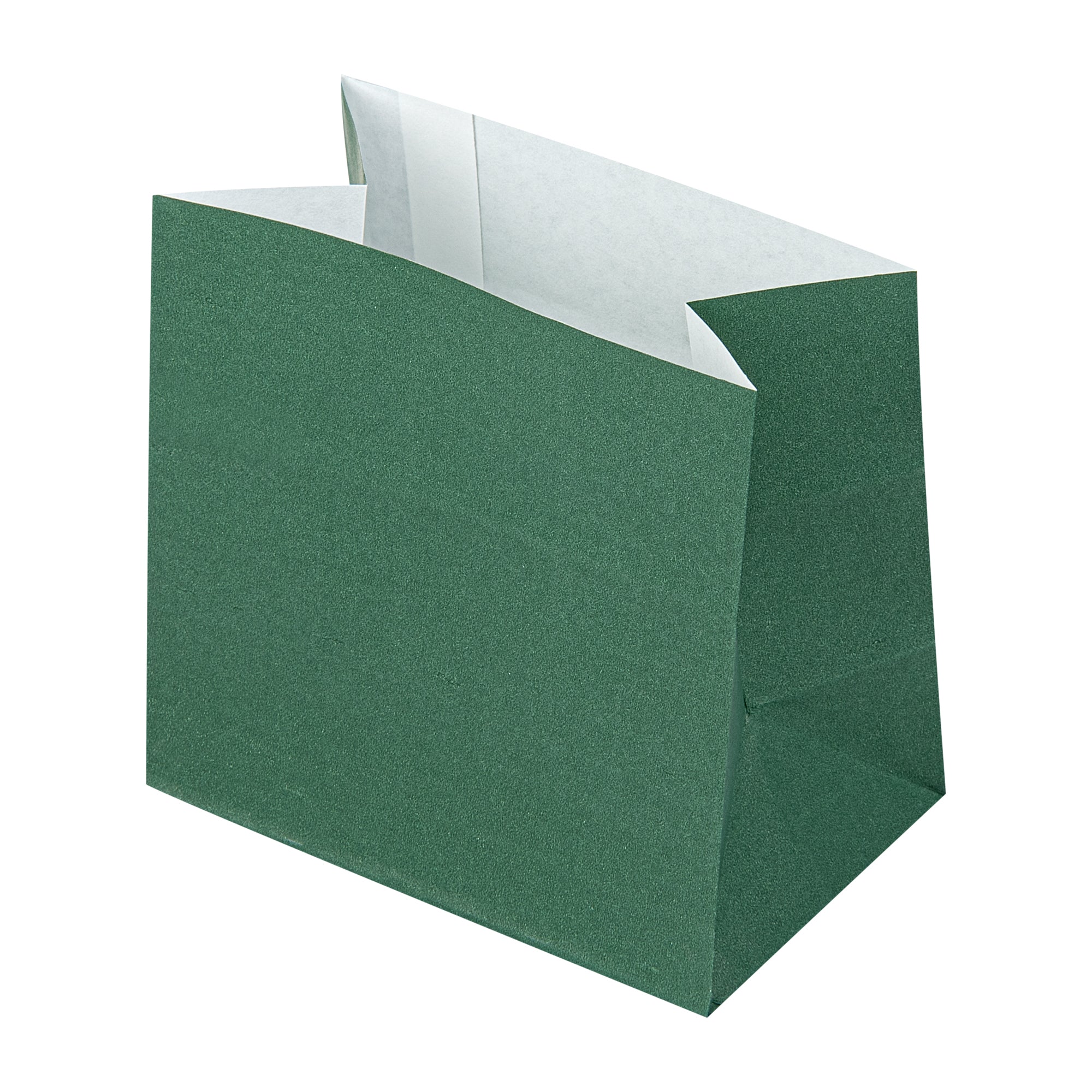 Bag Tek Forest Green Paper Small Snack Bag - 3 3/4" x 2 1/4" x 3 3/4" - 100 count box