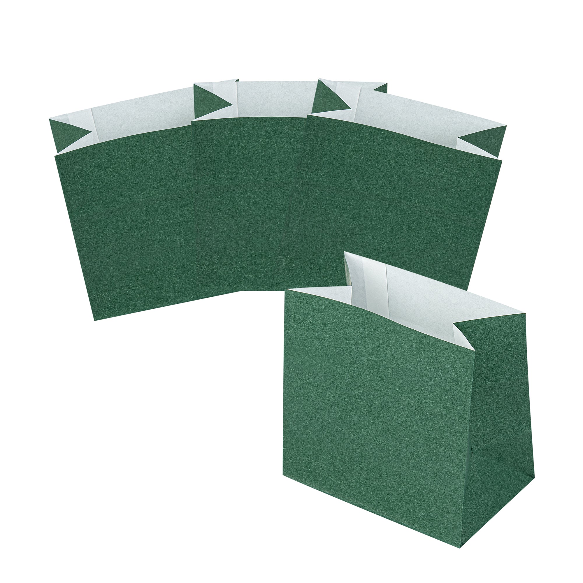 Bag Tek Forest Green Paper Small Snack Bag - 3 3/4" x 2 1/4" x 3 3/4" - 100 count box