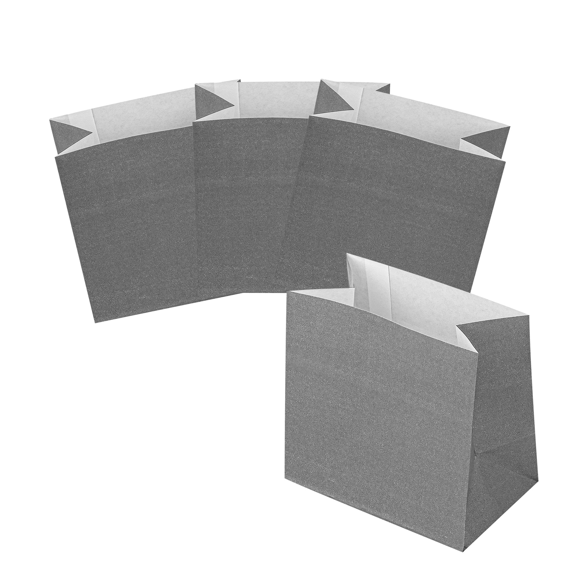 Bag Tek Gray Paper Small Snack Bag - 3 3/4" x 2 1/4" x 3 3/4" - 100 count box