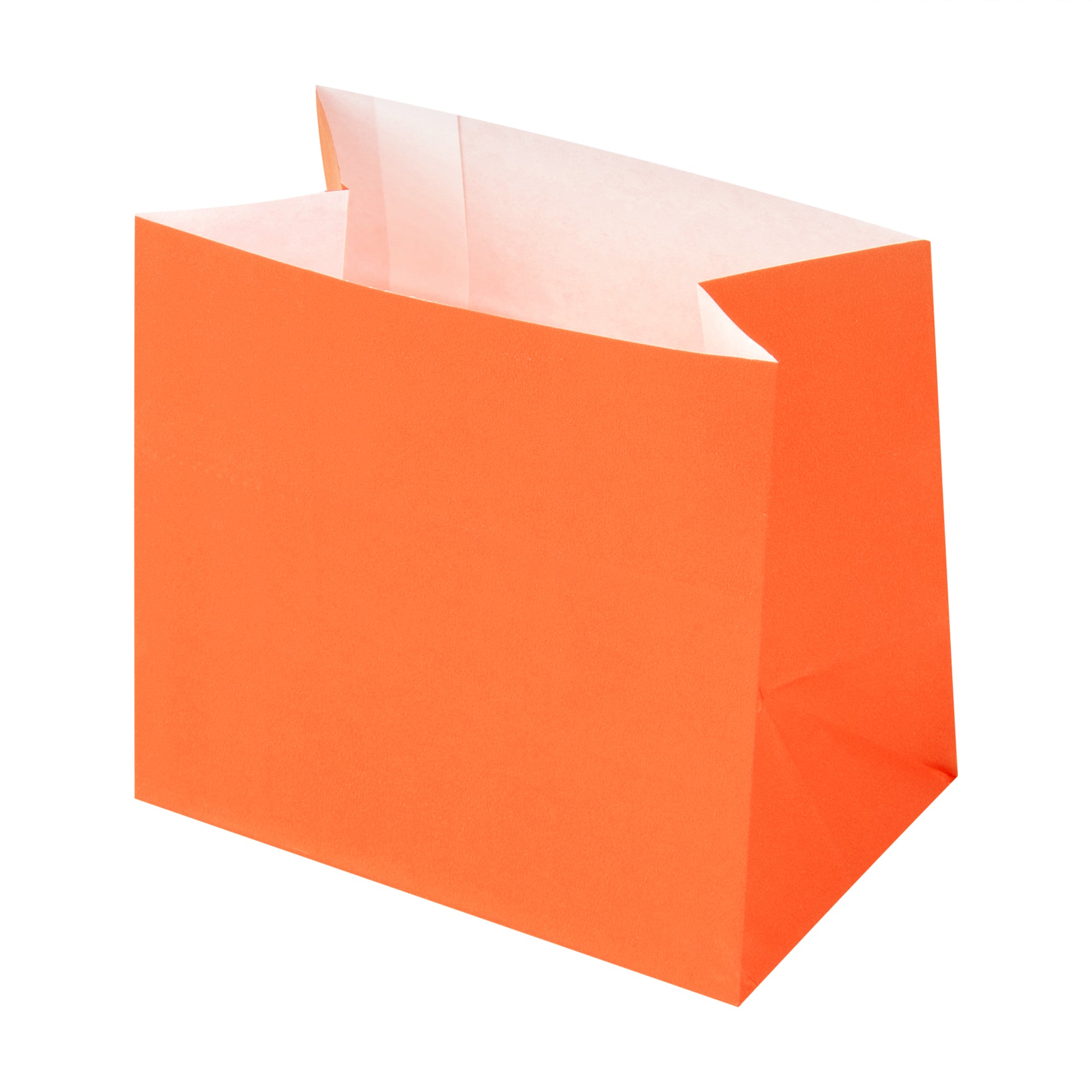 Bag Tek Tangerine Orange Paper Small Snack Bag - 3 3/4" x 2 1/4" x 3 3/4" - 100 count box