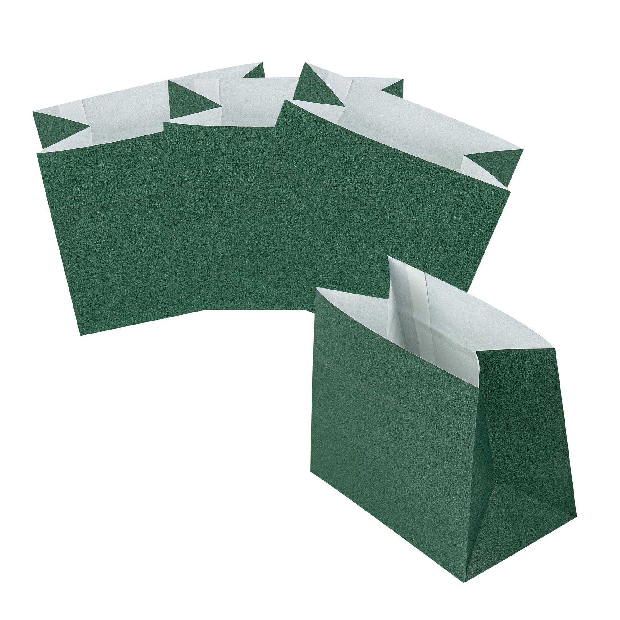 Bag Tek Forest Green Paper Large Snack Bag - 4 1/4" x 2 1/2" x 3 3/4" - 100 count box