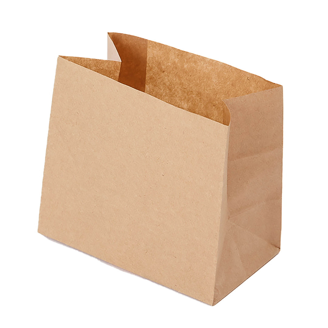 Bag Tek Kraft Paper Large Snack Bag - 4 1/4" x 2 1/2" x 3 3/4"  -  100 count box