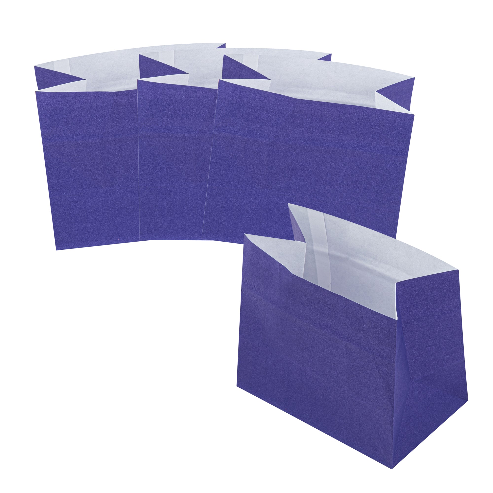 Bag Tek Purple Paper Large Snack Bag - 4 1/4" x 2 1/2" x 3 3/4" - 100 count box