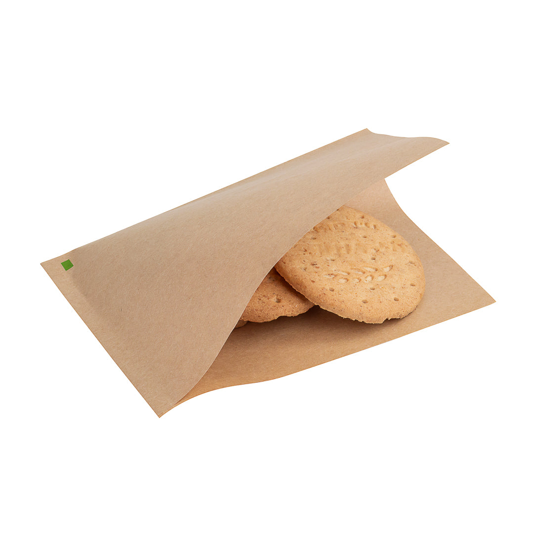 Bag Tek Kraft Paper Small Double Open Bag - Greaseproof - 6 1/4" x 4 3/4" - 100 count box