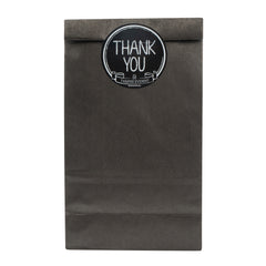 Label Tek Plastic Thank You Label - Black with White Font, Tamper-Evident - 2