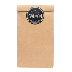 Label Tek Plastic Salmon Label - Black with White Font, Tamper-Evident - 2