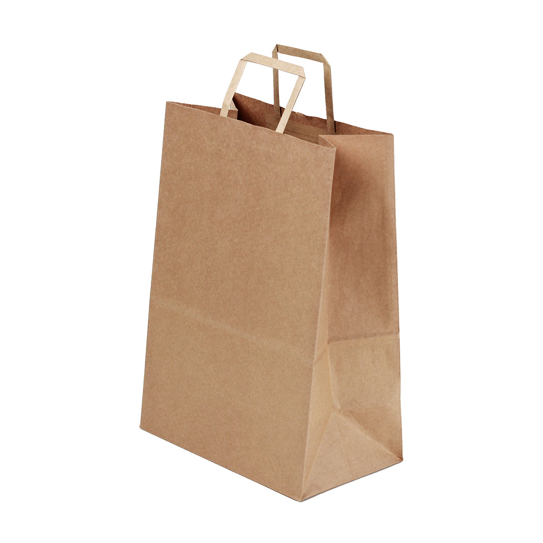 Saving Nature Kraft Paper Retail Bag - with Handles - 12" x 7" x 17" - 100 count box