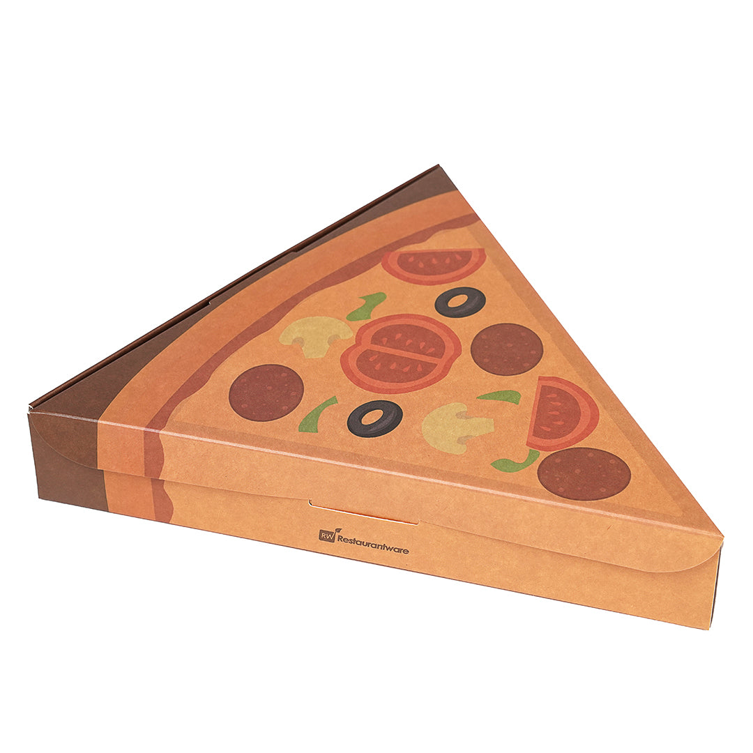 Eco Pie Kraft Paper Pizza Slice Box - Clamshell - 9 1/4" x 10 1/4" x 1 3/4" - 100 count box