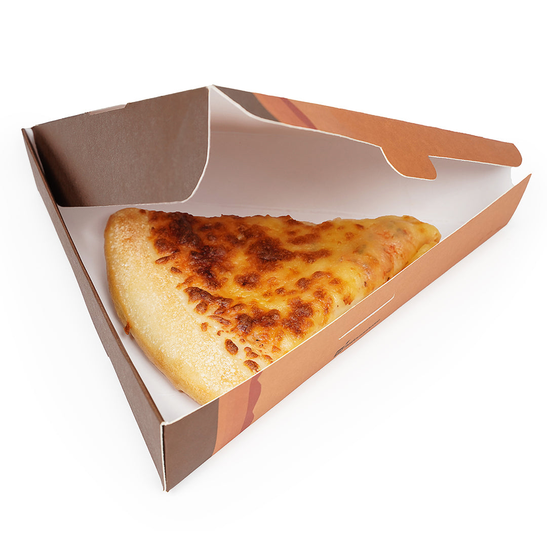 Eco Pie Kraft Paper Pizza Slice Box - Clamshell - 9 1/4" x 10 1/4" x 1 3/4" - 100 count box