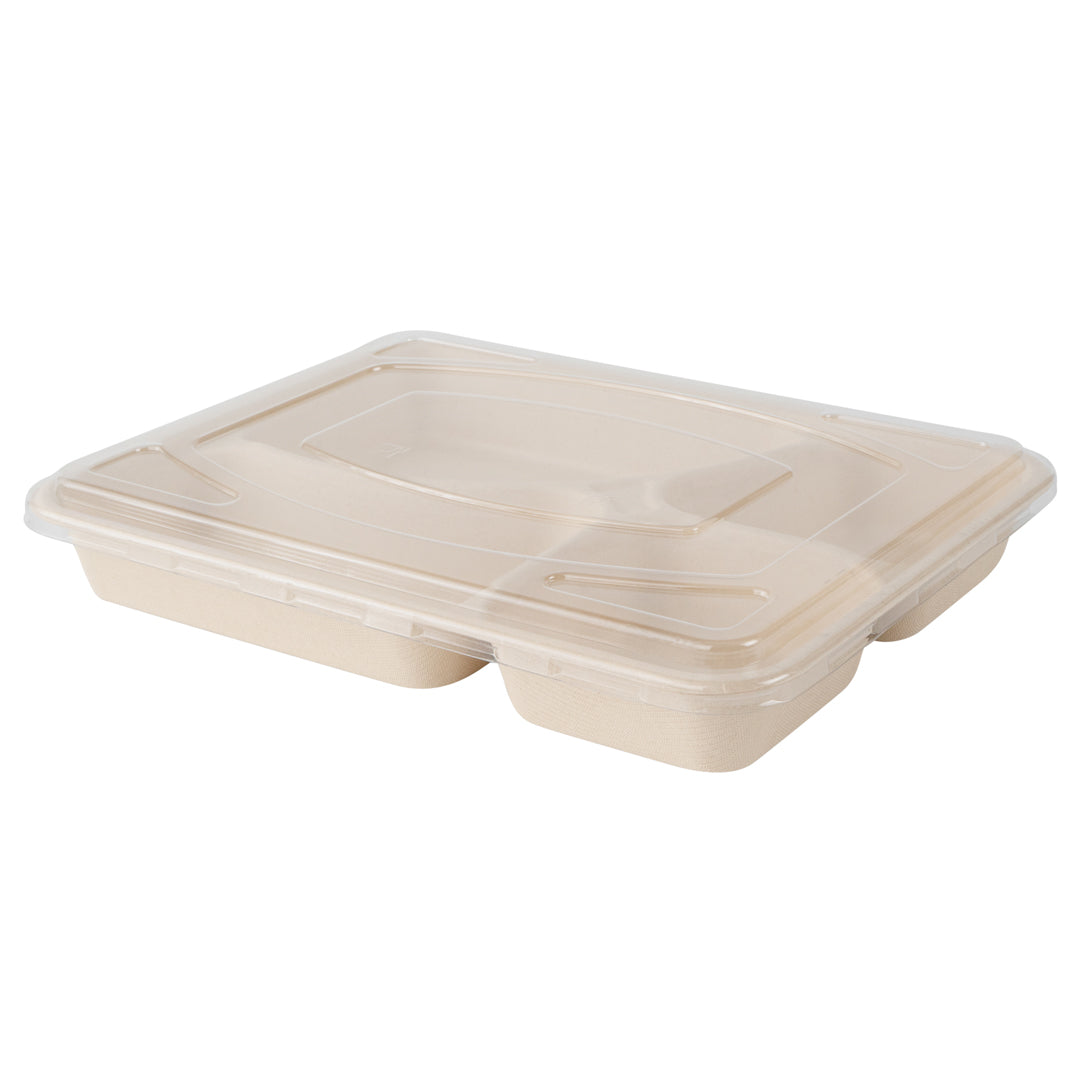 Pulp Tek Rectangle Clear Plastic Flat Lid - Fits To Go Trays - 100 count box