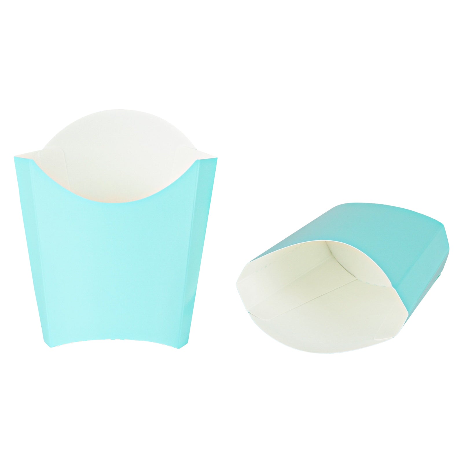 Bio Tek 2 oz Turquoise Paper Fry Cup / Snack Container - 4" x 2 3/4" x 3 1/2" - 100 count box